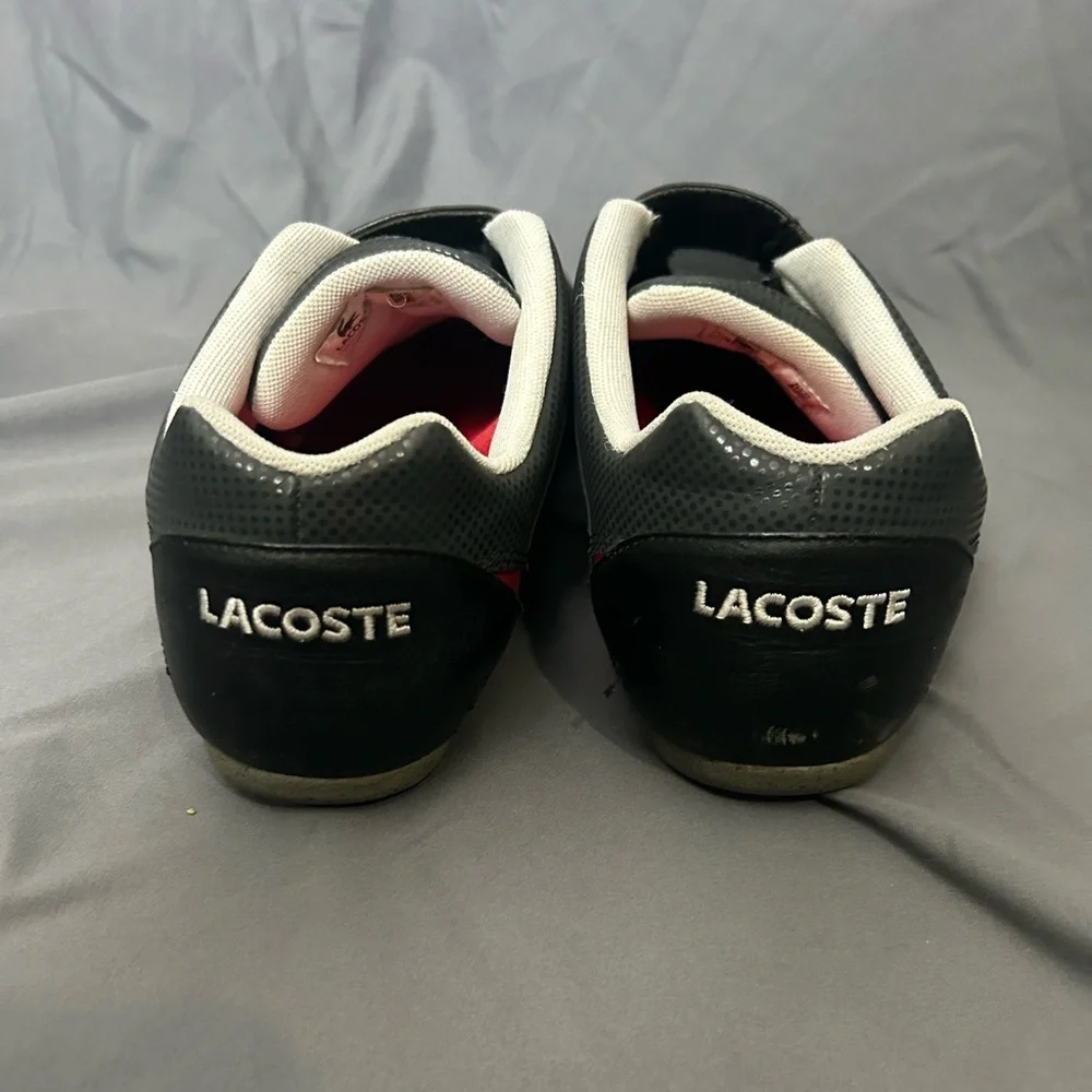 Lacoste Protect CRT low-top sneaker black red leather velcro closure Size 11.5 - Picture 5 of 10